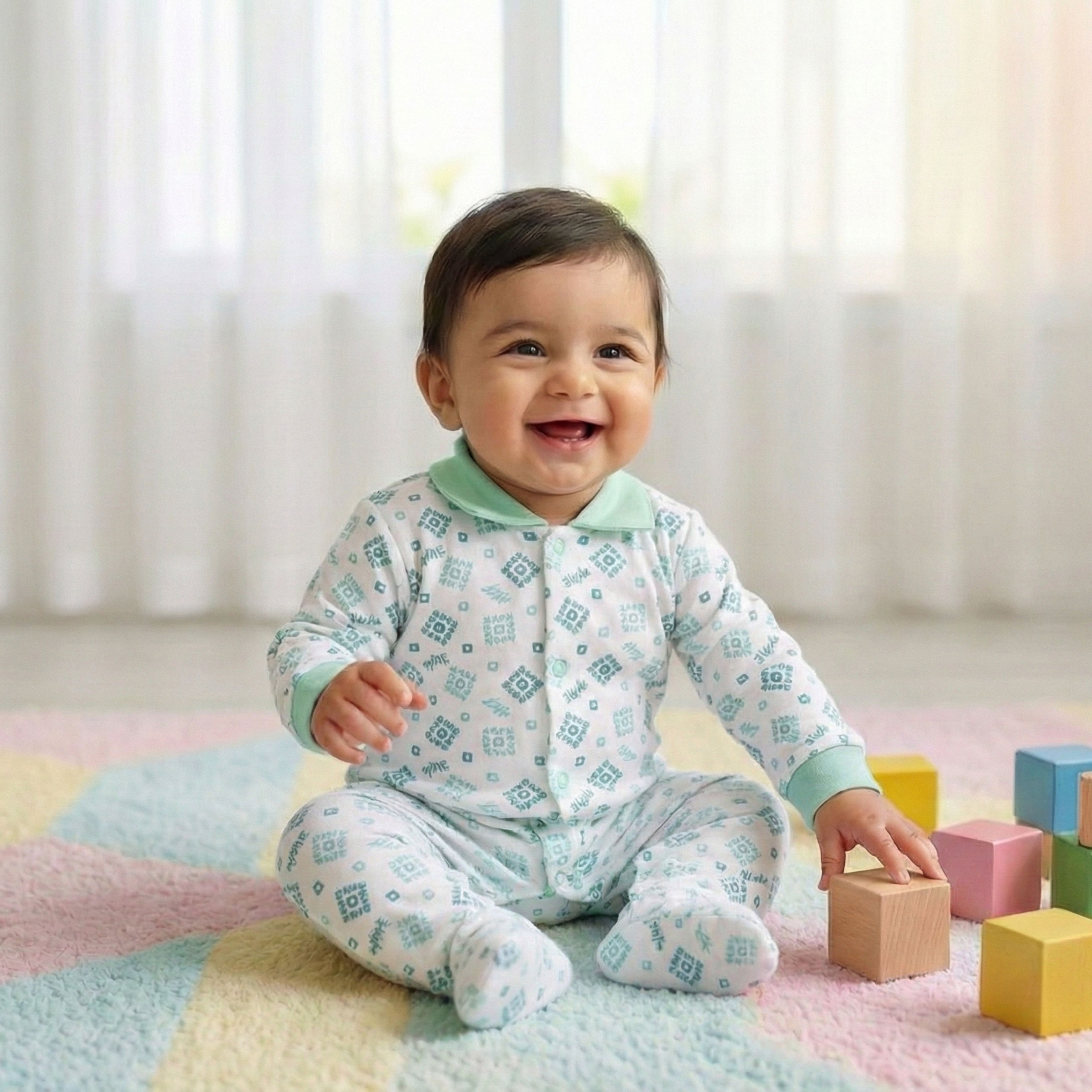 Romper Suit Daily Wear with Foot - Newborn (0-3 months)