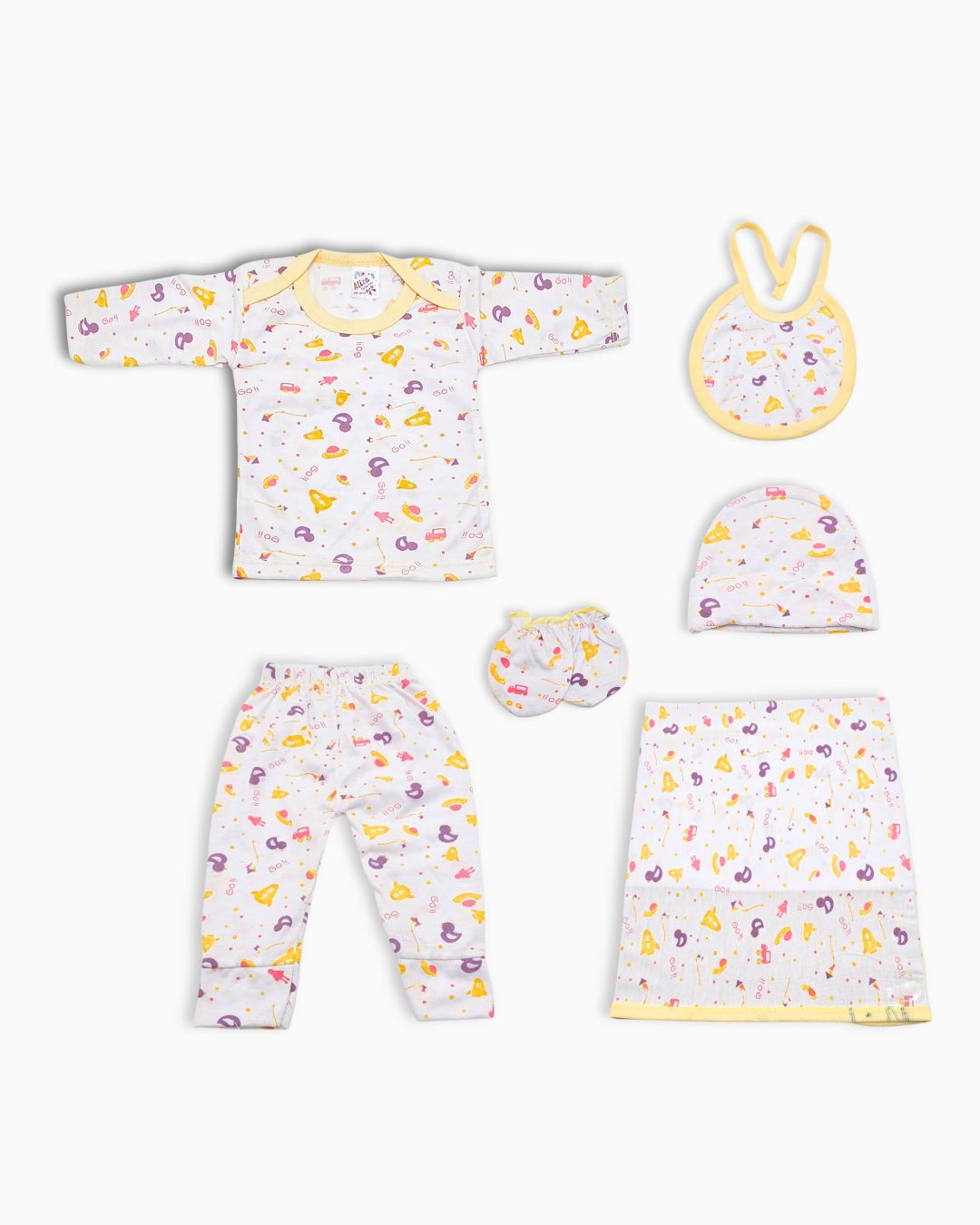 6-Piece Newborn Baby Essentials Set - Yellow