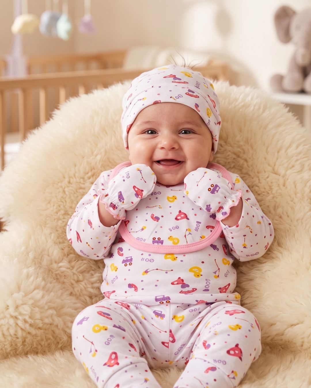 6-Piece Newborn Baby Essentials Set - Pink