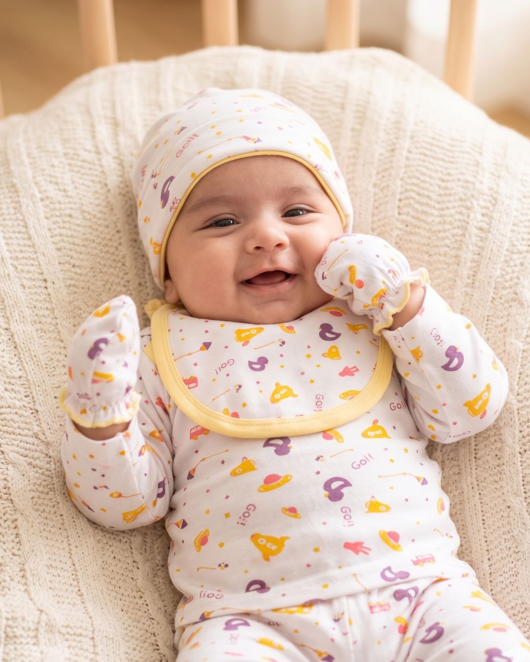 6-Piece Newborn Baby Essentials Set - Yellow
