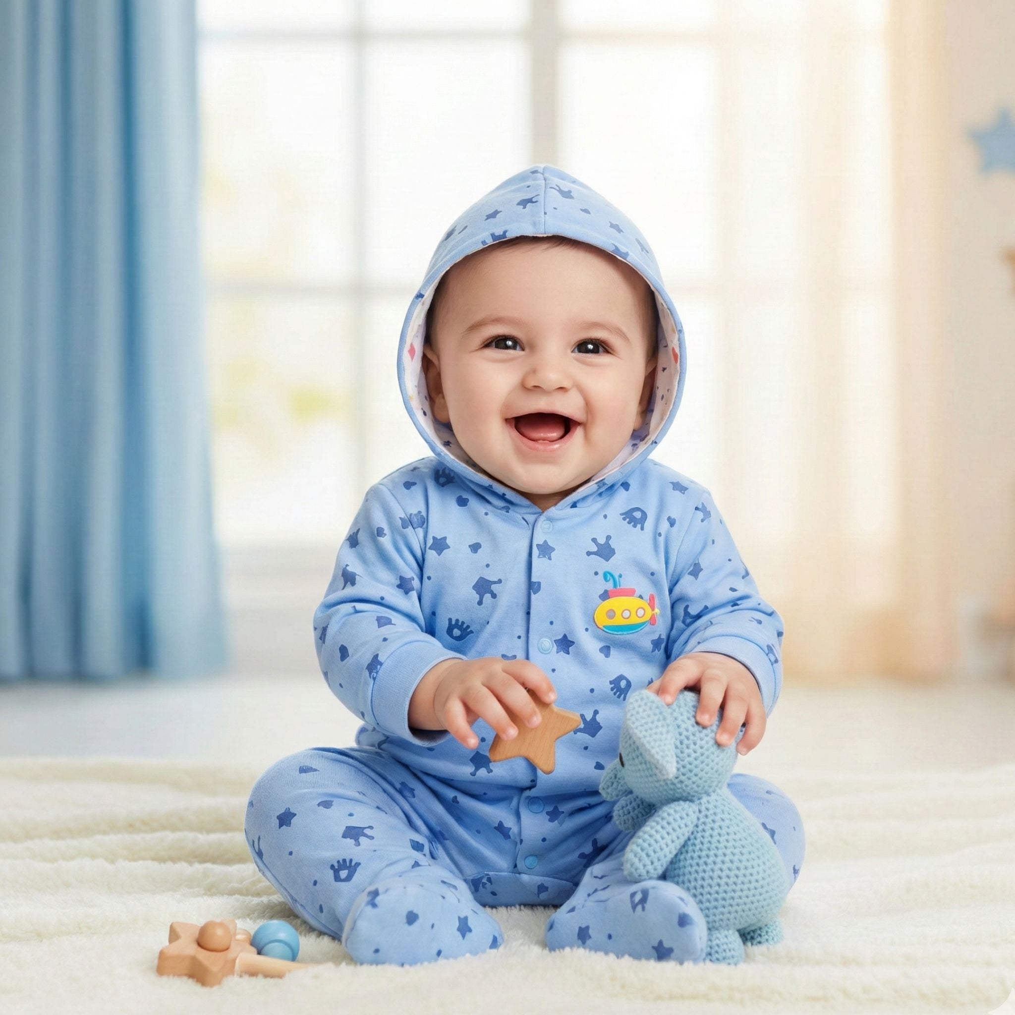 Romper Suit Daily Wear - Hooded