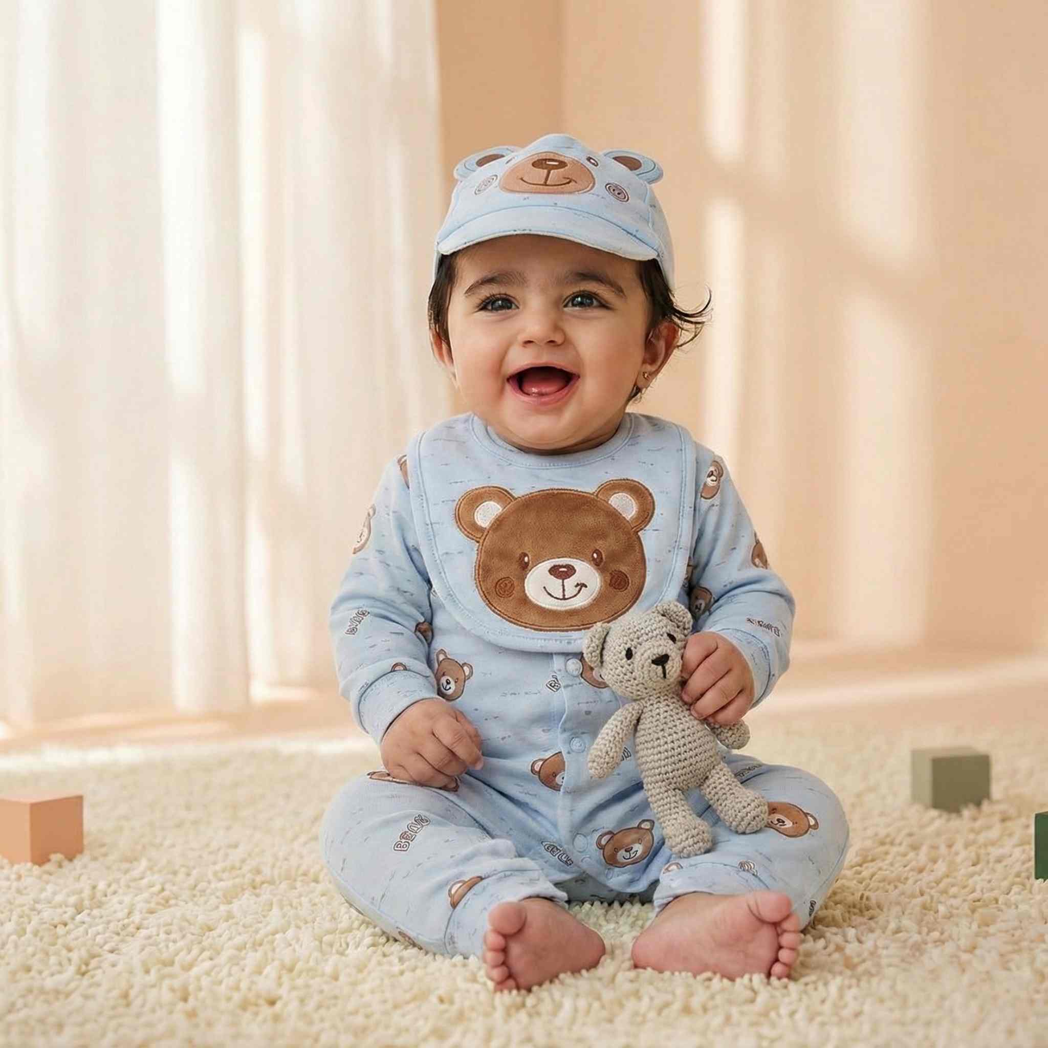 Romper Suit Winter Set - 3pcs - Blue