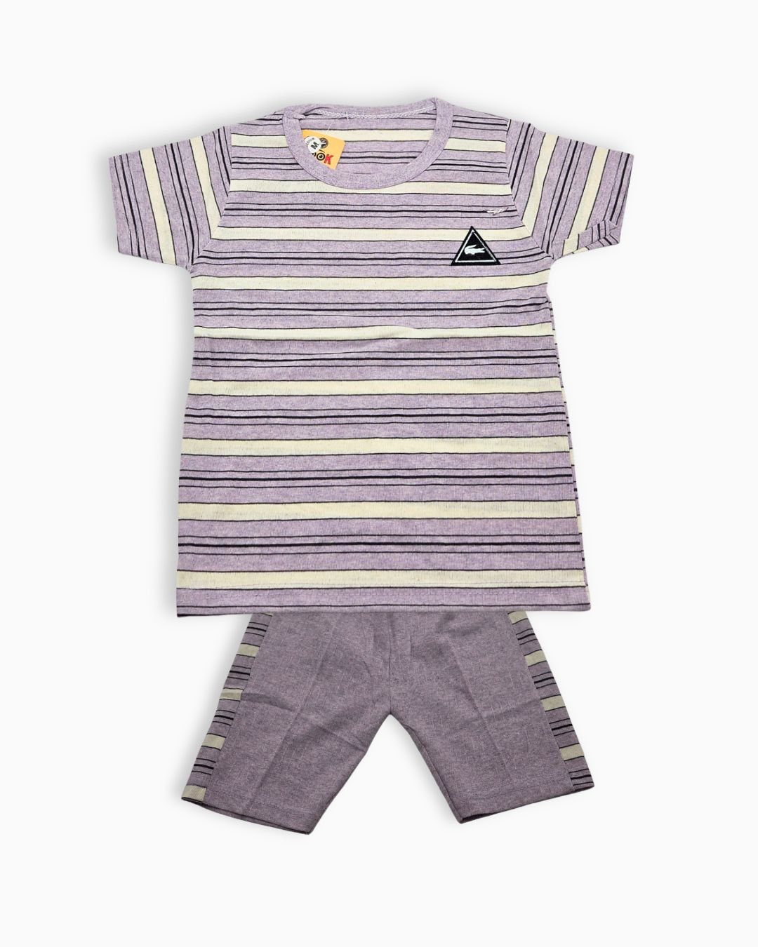 Baby 2-Piece Casual T-Shirt & Shorts Set-Purple