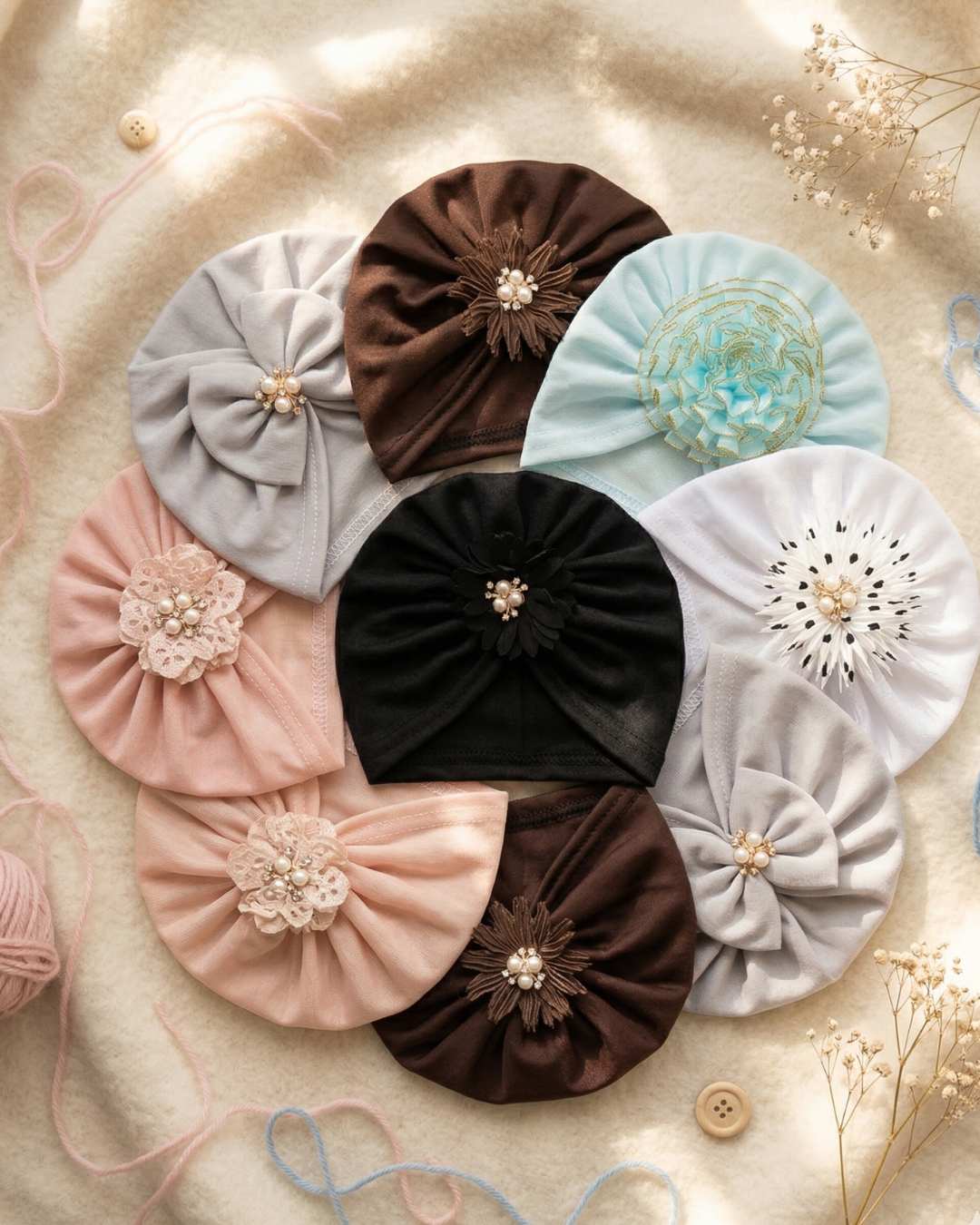 Baby Girl - Turban Caps