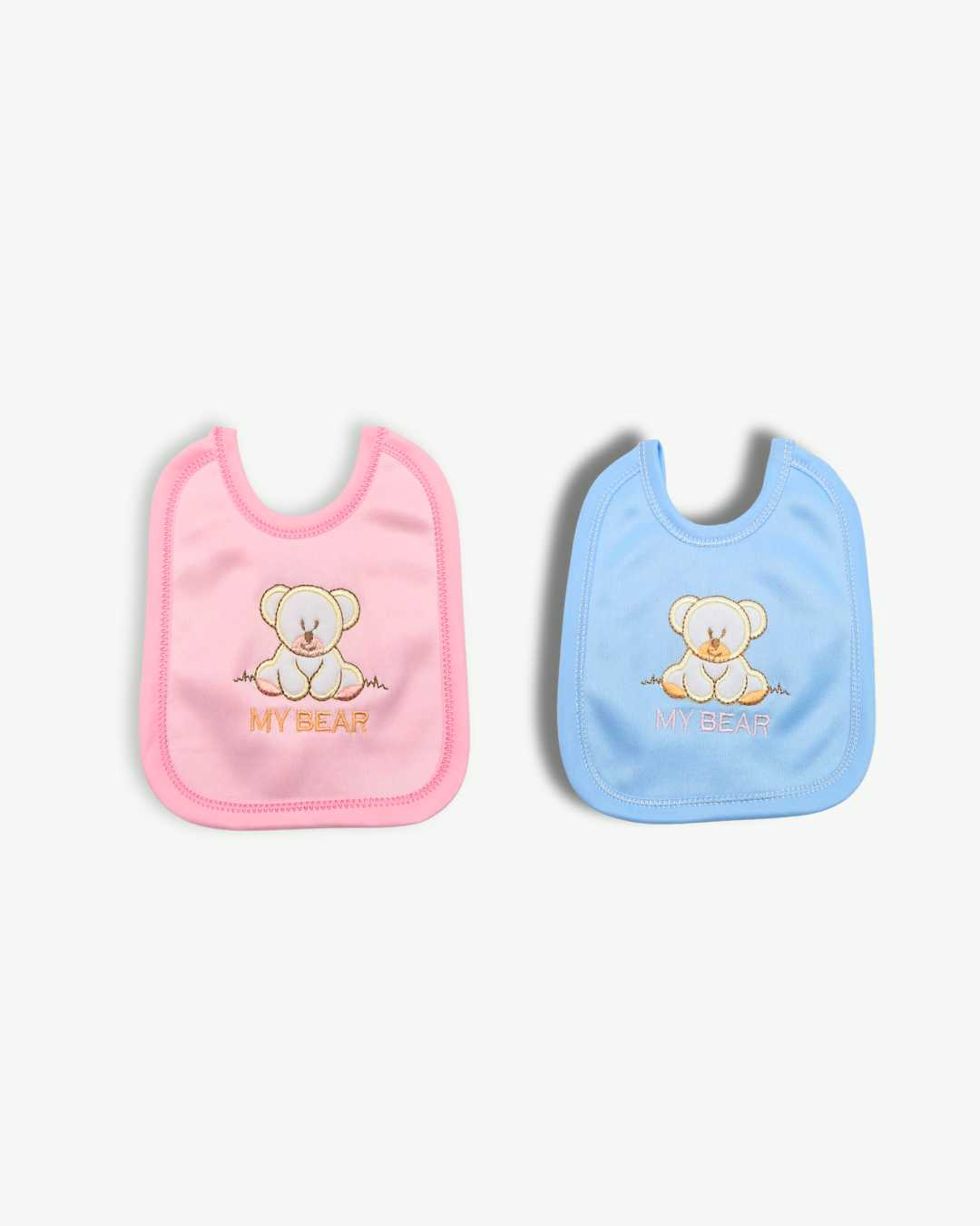 Bear Embroidered Baby Bib (Pack of 2 )