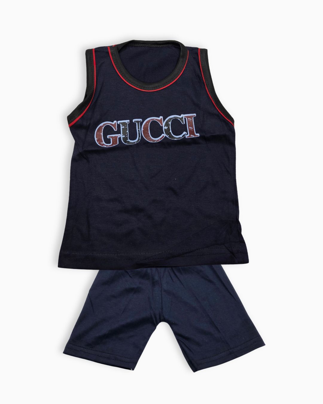 Boys Sleeveless Cotton Summer Set- Blue