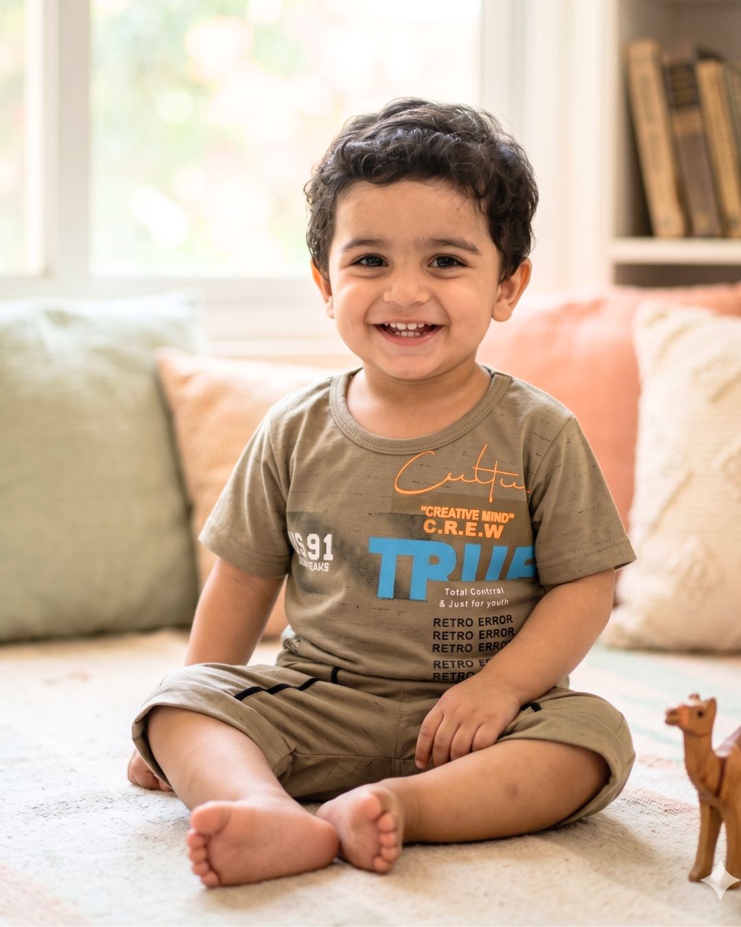 Boys Casual Summer Outfit 2Pcs - Brown