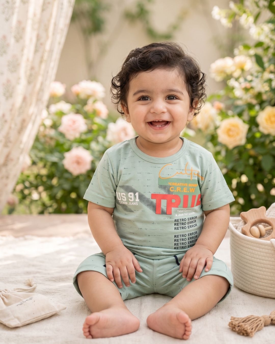 Boys Casual Summer Outfit 2Pcs - Green