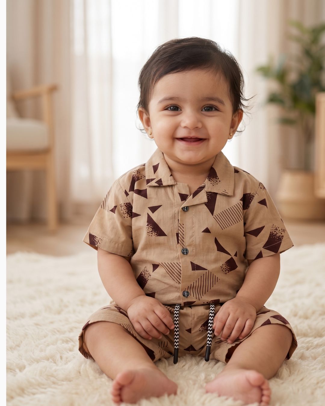 Boys Geometric Abstract Shirt & Short Set