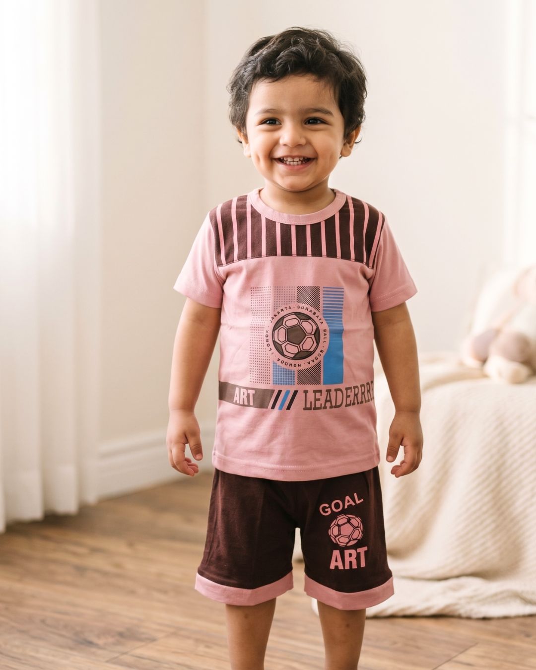 Boys Goal Getter Tee & Shorts - Pink
