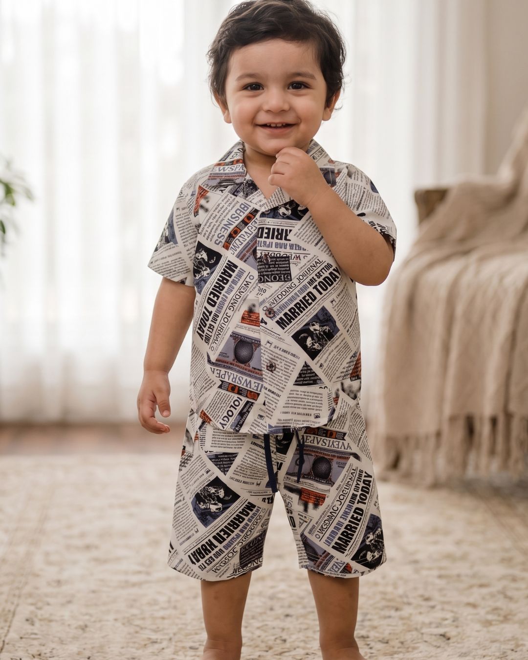 Boys NewsPaper Theme 2Pcs Set