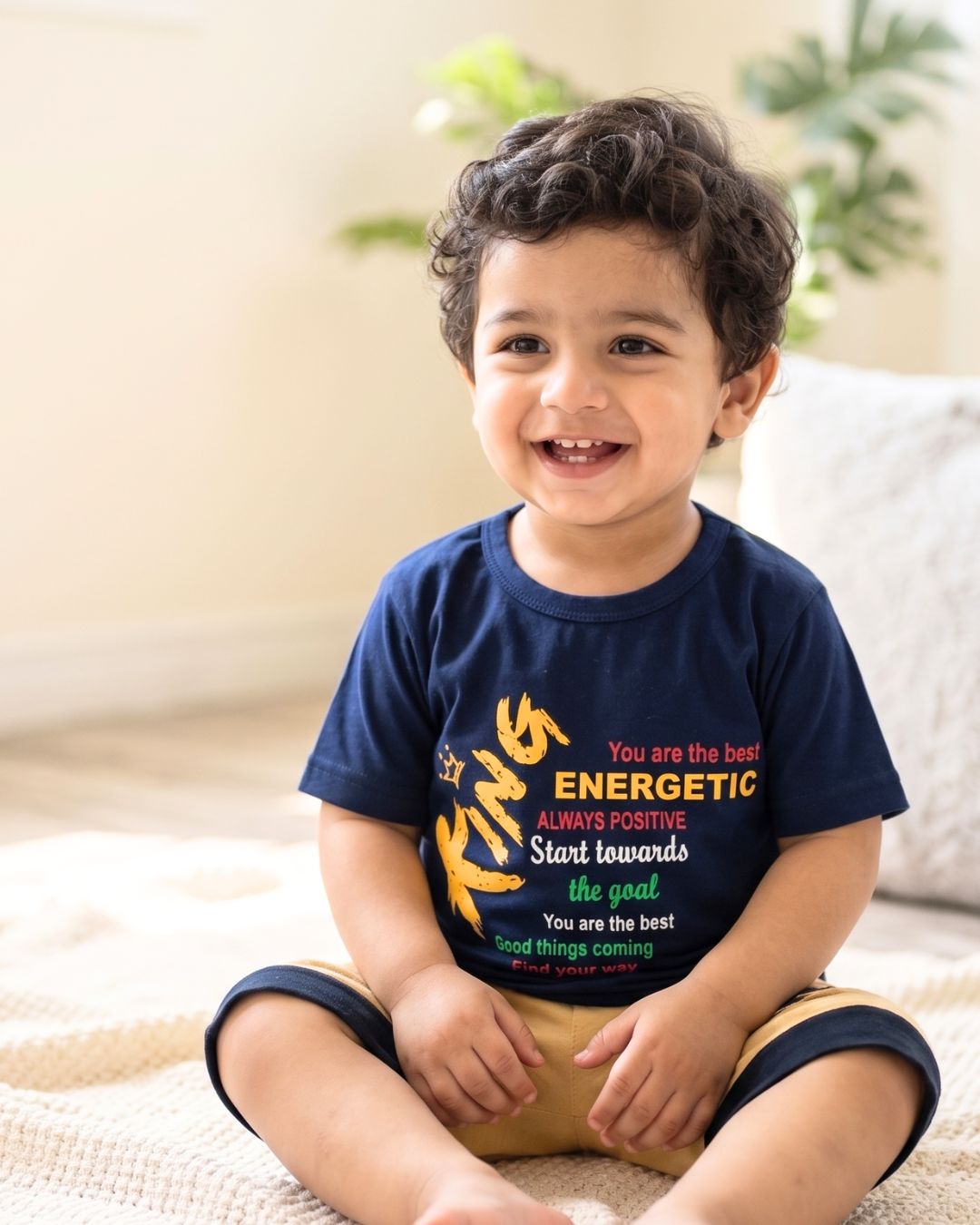 Energetic King Boys 2Pcs Summer Set - Navy-Yellow