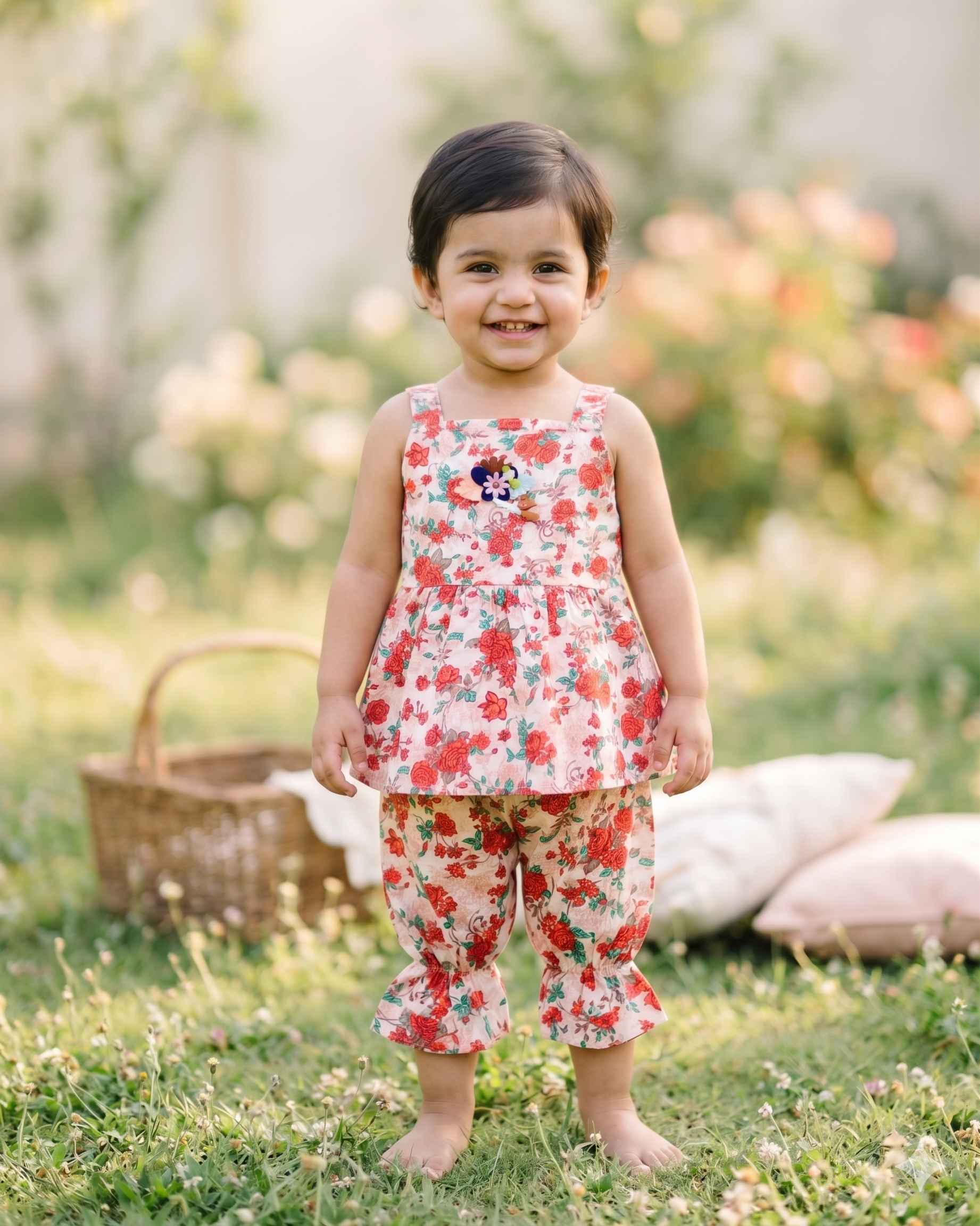 Girls Vintage Rose Peplum 3-Piece Set