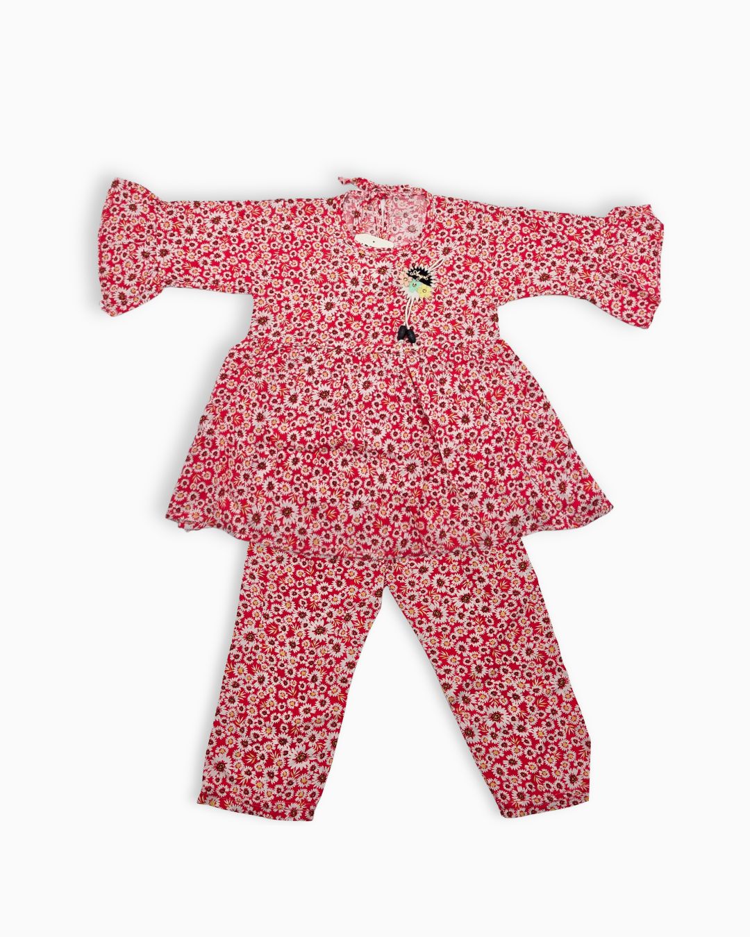 Girls Bloom Linen Frock & Trouser Set