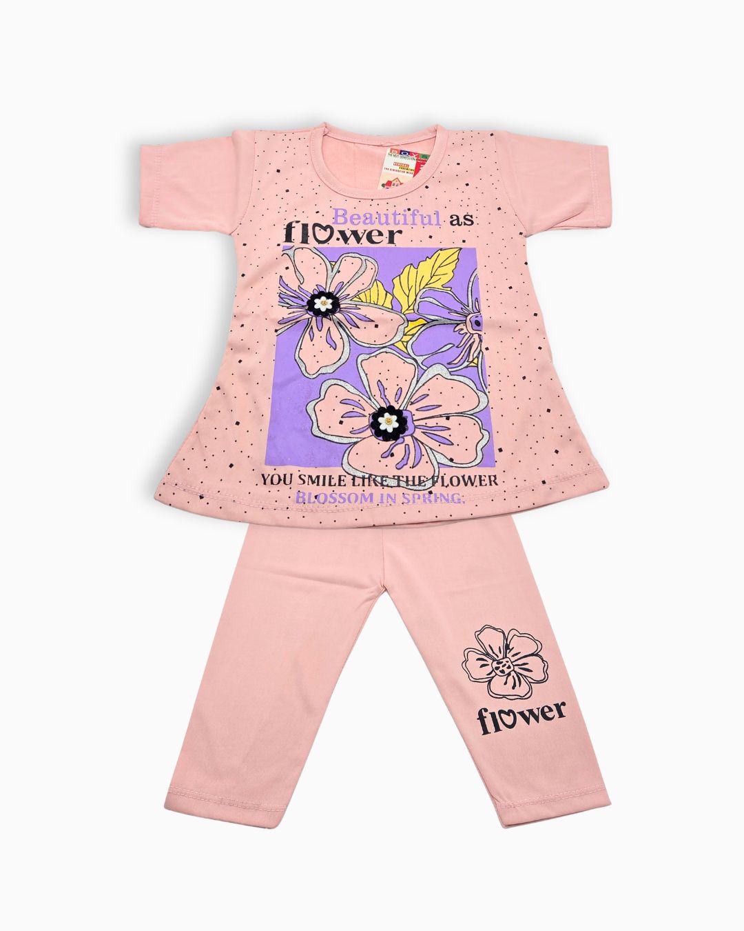 Girls Blossom Top and Trouser Set - Pink