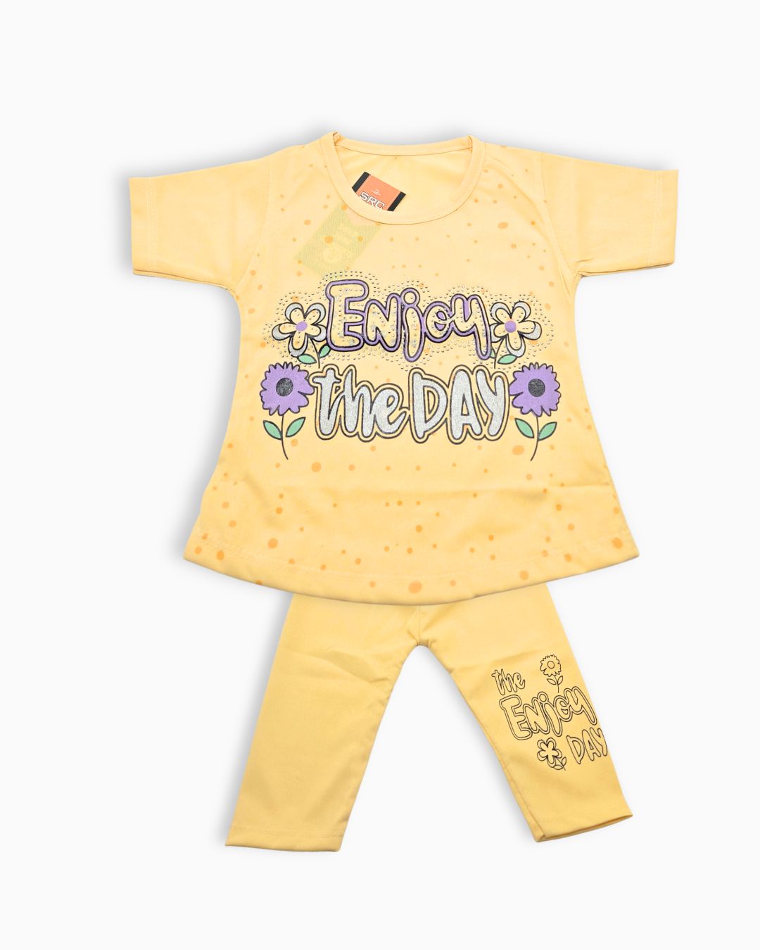 Girls Floral Print 2-Piece Summer Set-Yellow