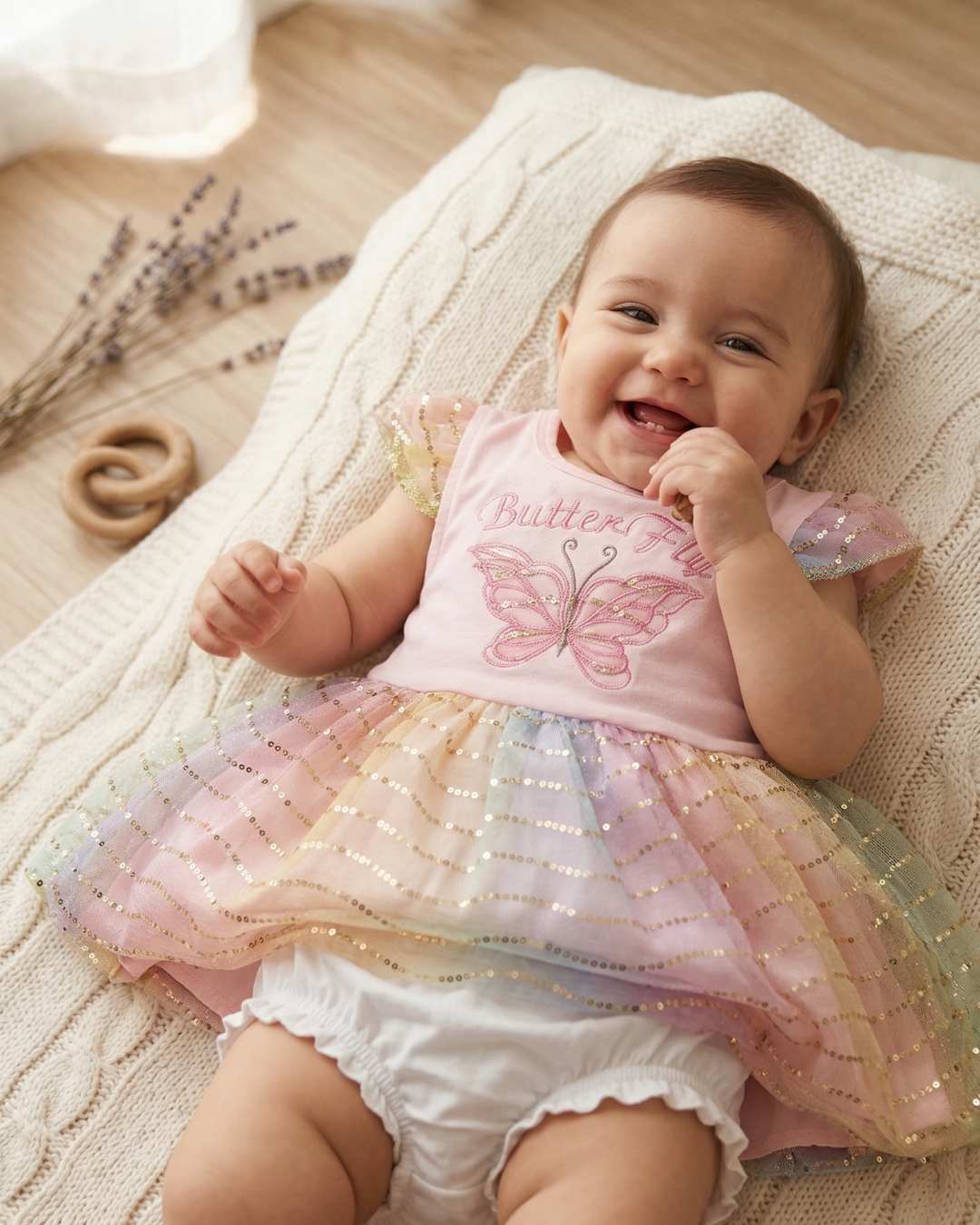 Girls Magical Fairy Butterfly Dress with Headband - Pink