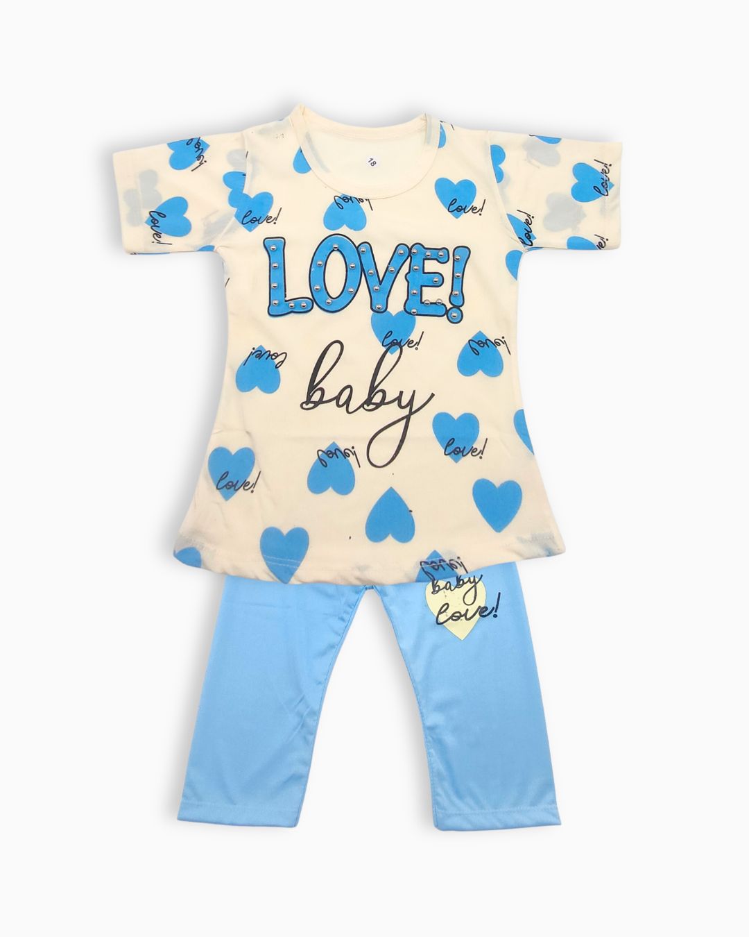 Heart Pattern 2-Piece Summer Set-Blue