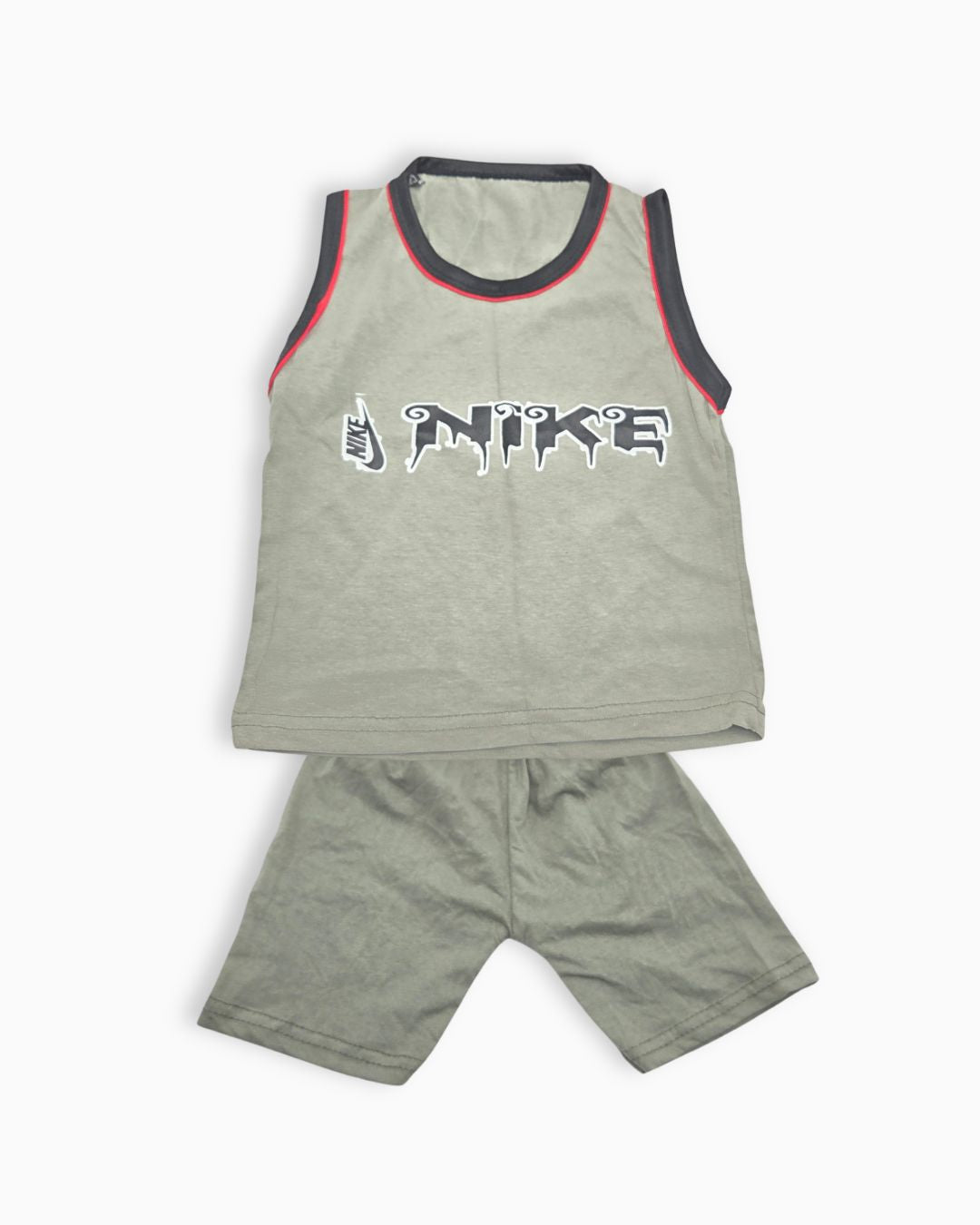 Kids Casual Sleeveless Sporty Set - Grey & Black