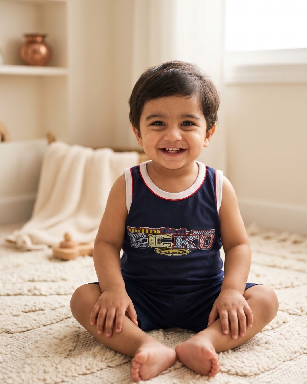 Kids Casual Sleeveless Sporty Set - Blue (Ecko Print)
