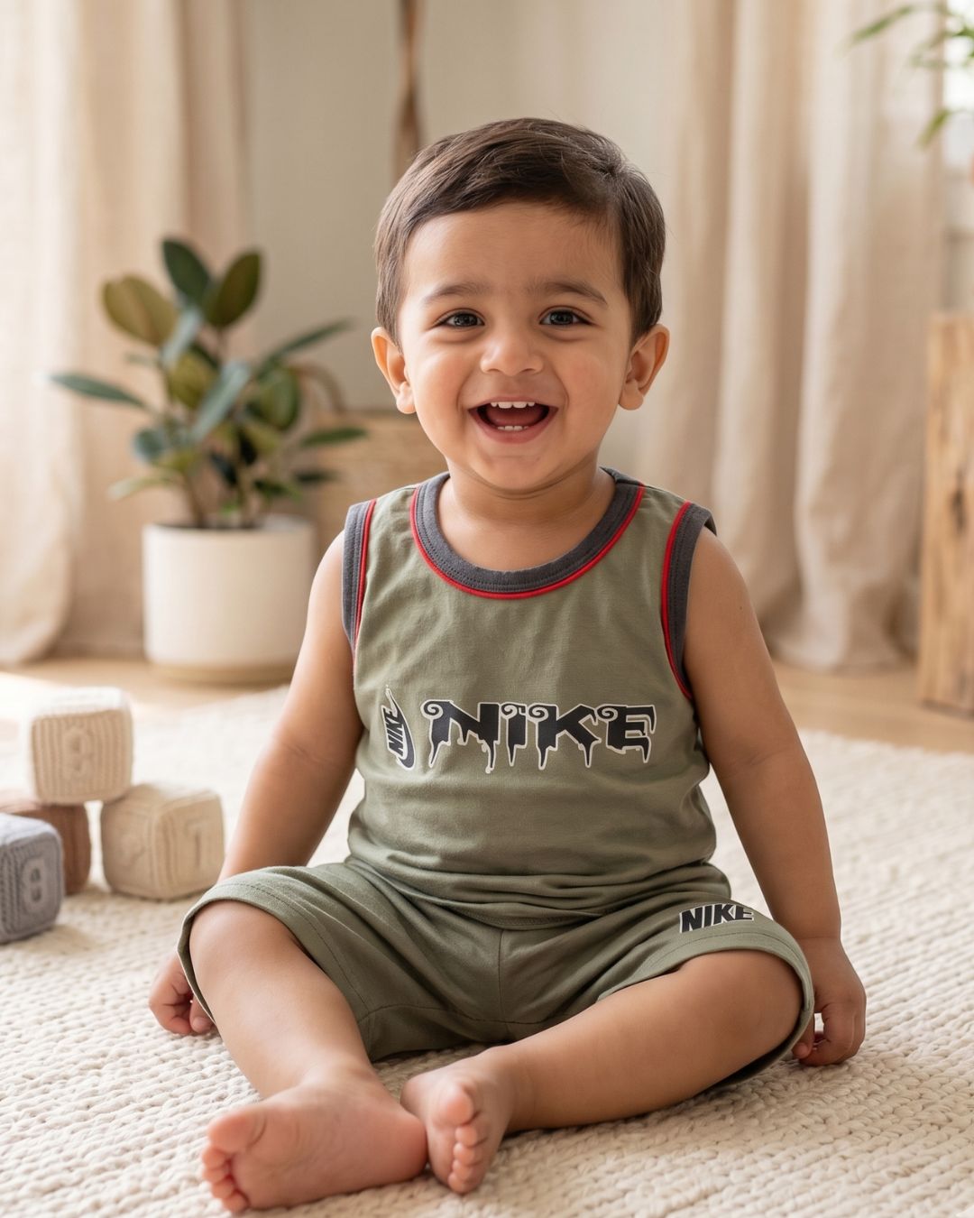 Kids Casual Sleeveless Sporty Set - Grey & Black