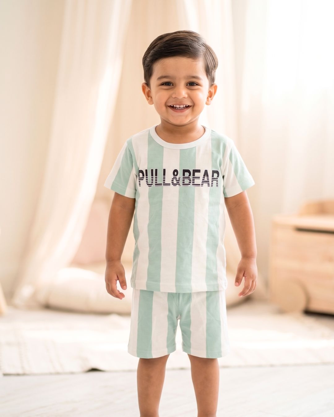 Kids Jordan Printed Summer T-Shirt & Shorts Set- Green
