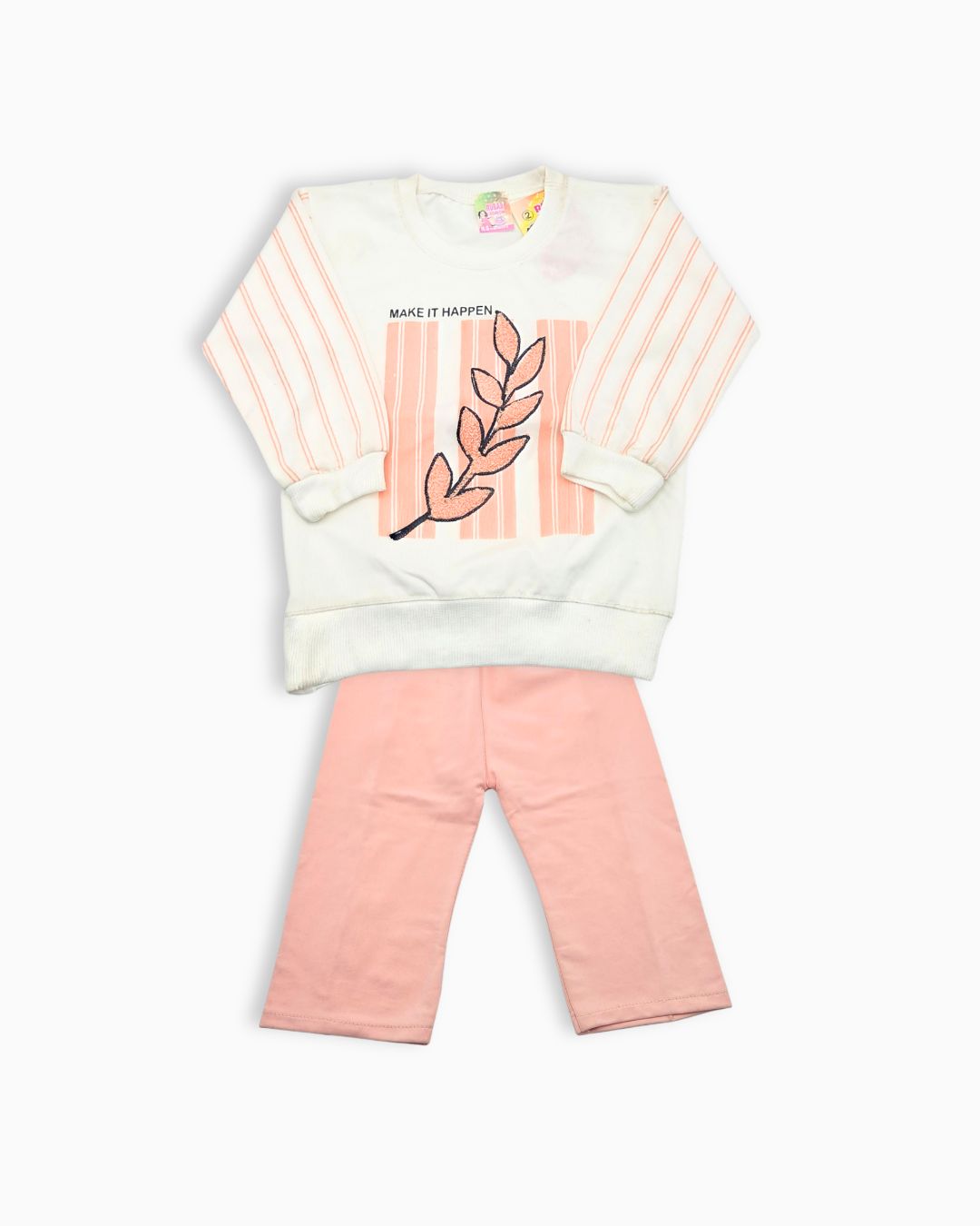 Little Girls Sweatshirt Set - Pink