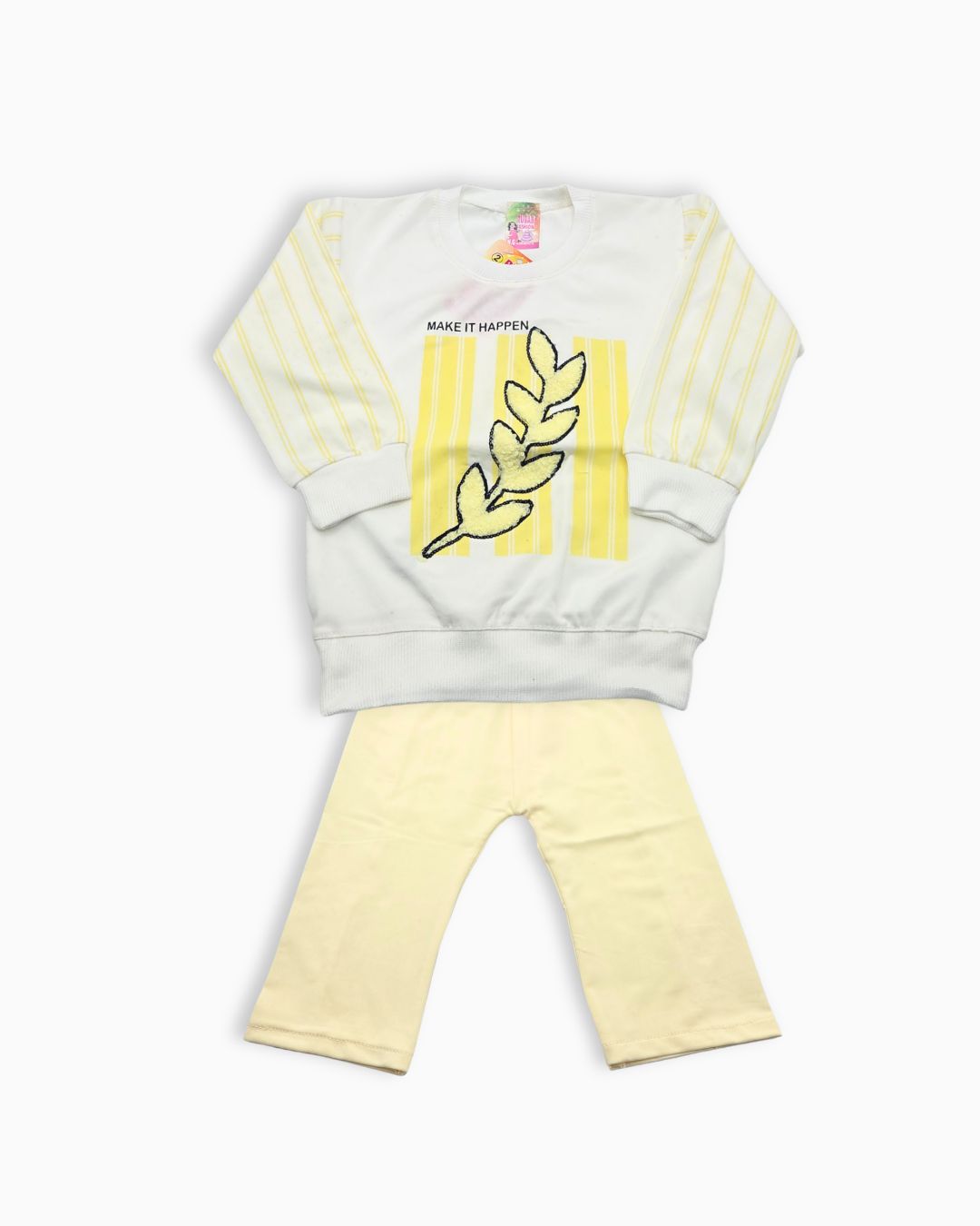 Little Girls Sweatshirt Set - Yellow