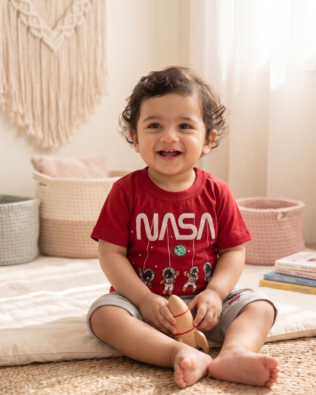Little Astronaut Tshirt & Short Kit - Red