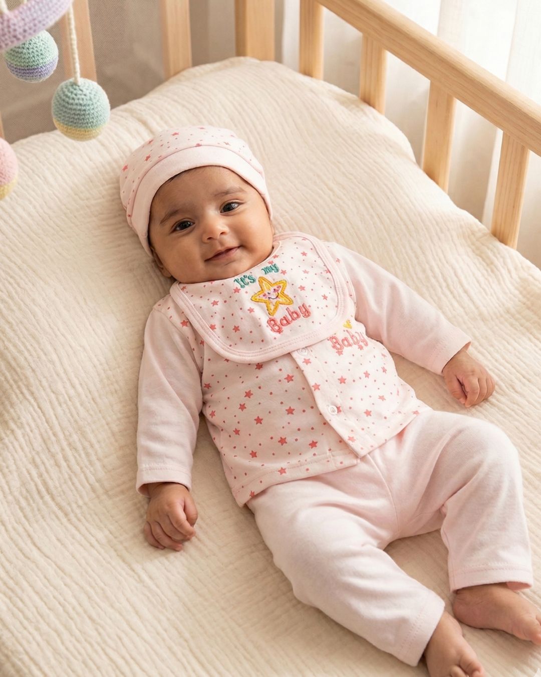 New Born Baby Starter Kit-5Pcs-Light Pink