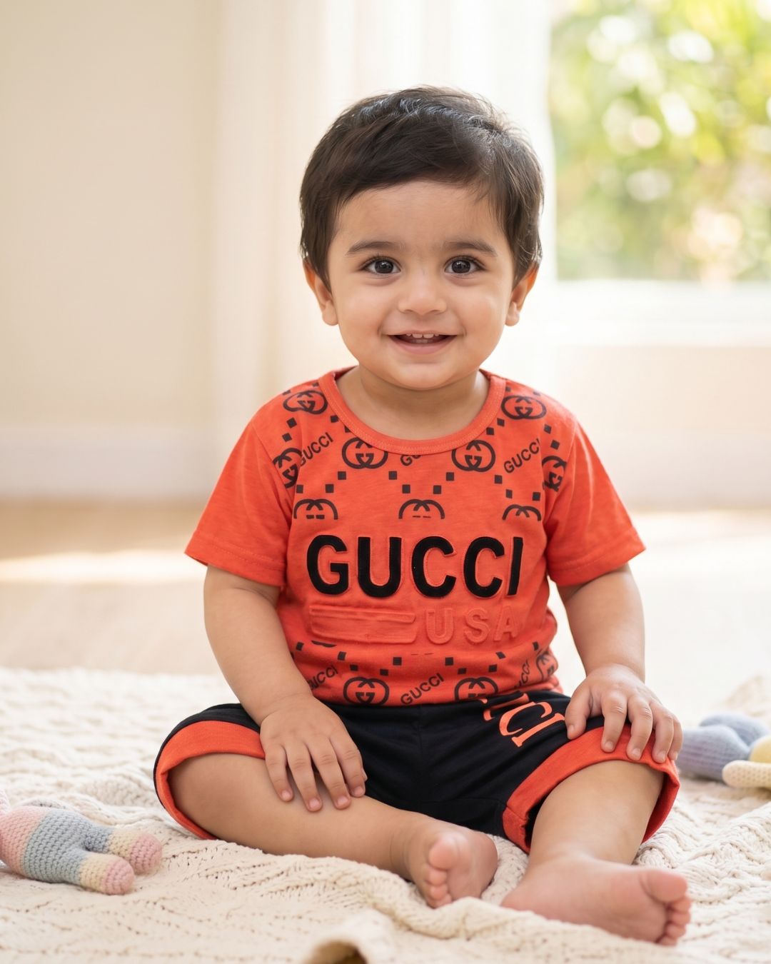 Premium Kids Summer Outfit-Orange