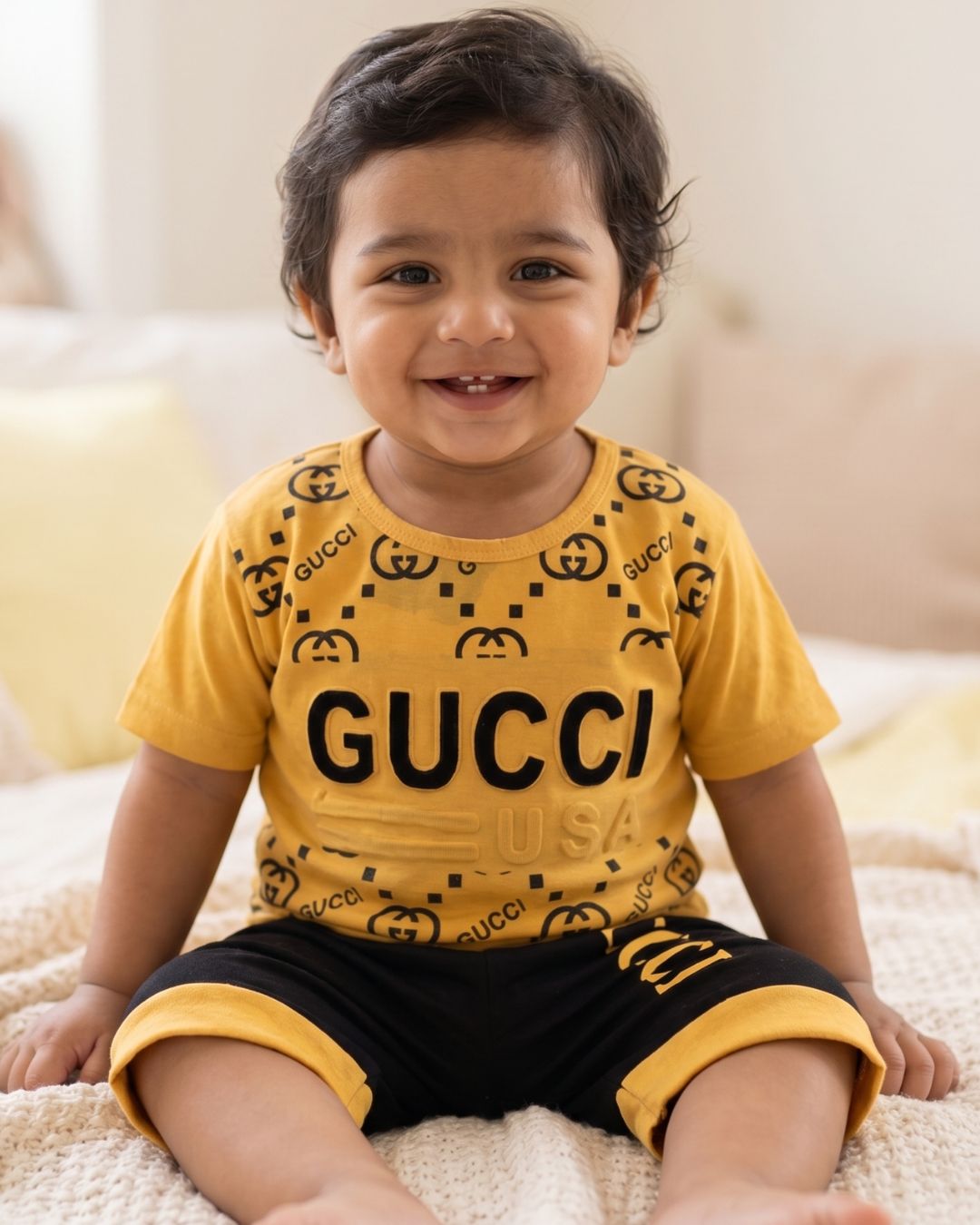 Premium Kids Summer Outfit-Yellow