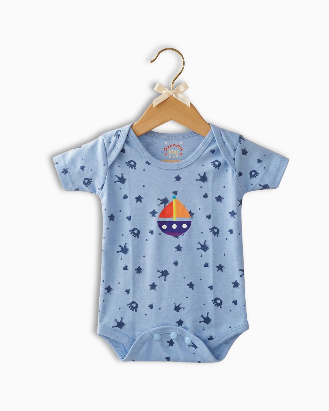 Star & Crown Pattern Theme Baby Bodysuit
