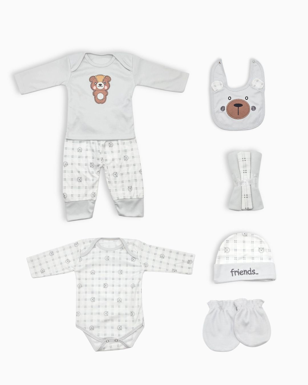 The Beary Friends Set 7-Piece - Gray