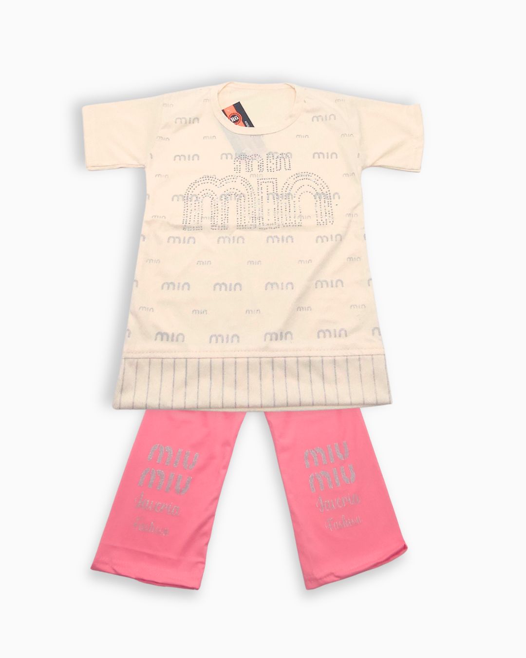 Toddler Summer Clothing Set - Cream & Pink