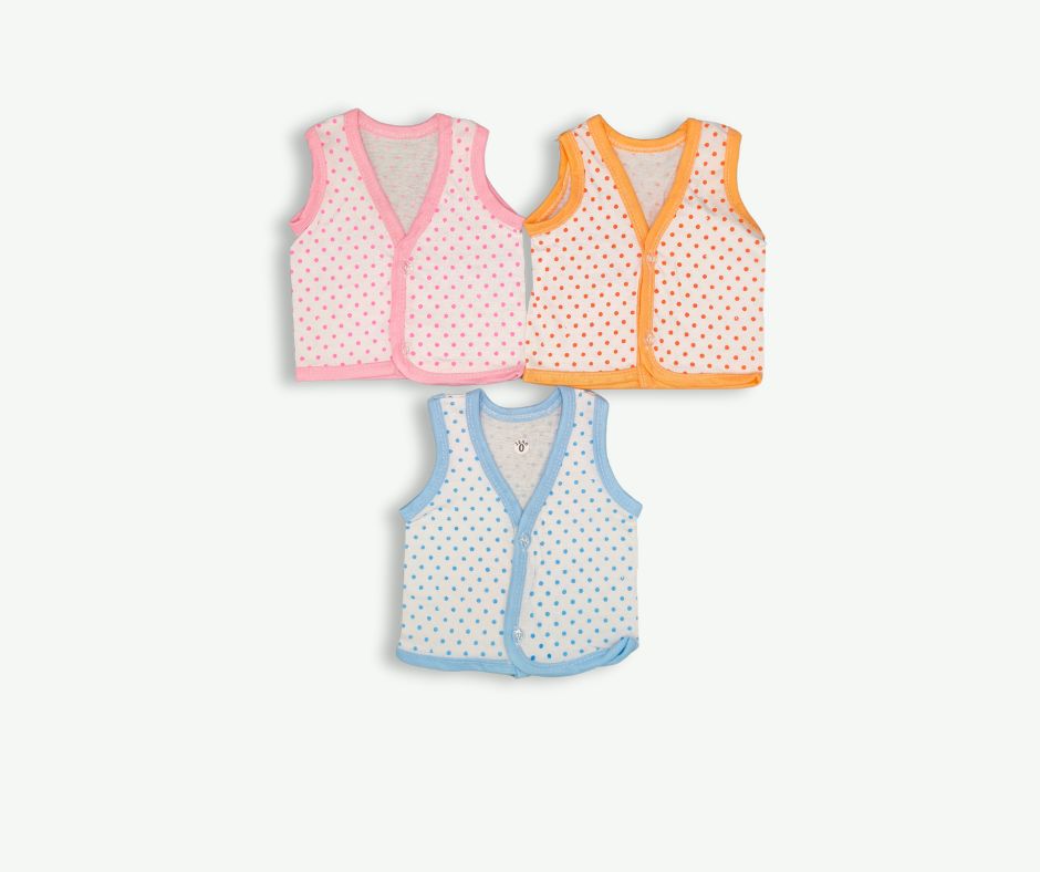 Baby Vest Front Open (Pack of 3)