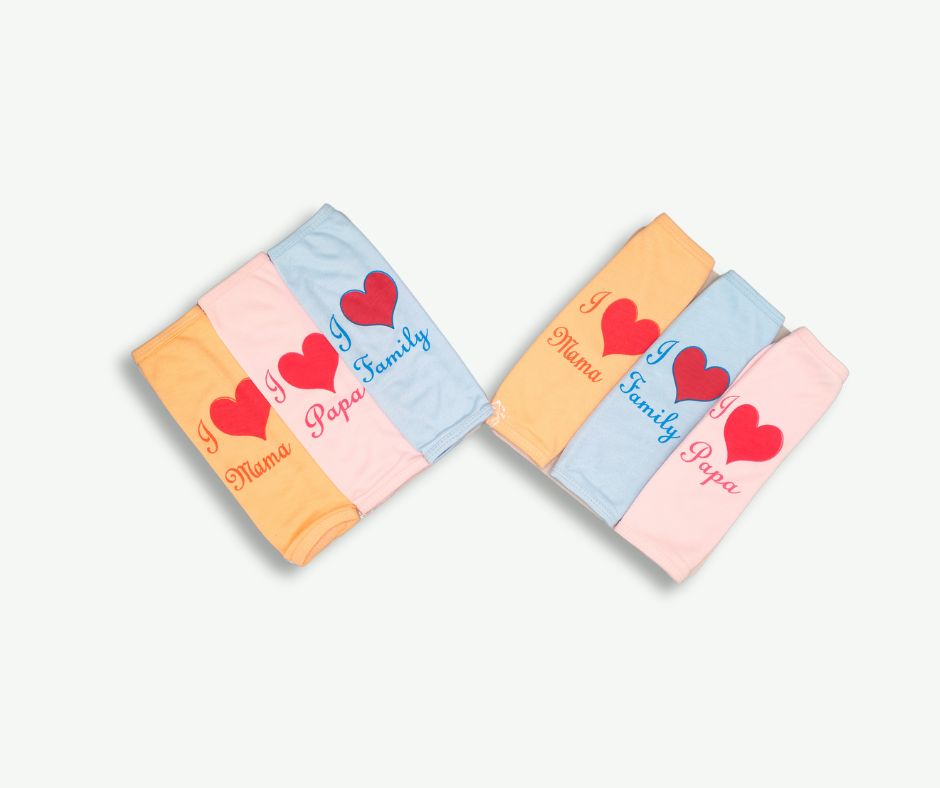 Baby Soft-Handkerchief ( I Love Family) (Pack of 3)